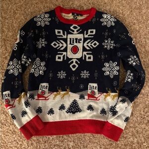 Unisex ugly Sweater Miller Lite size small